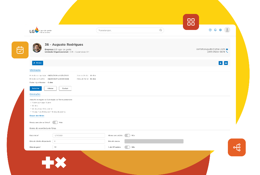 Fluxos de RH padronizados e automáticos, com visibilidade total em cada etapa.