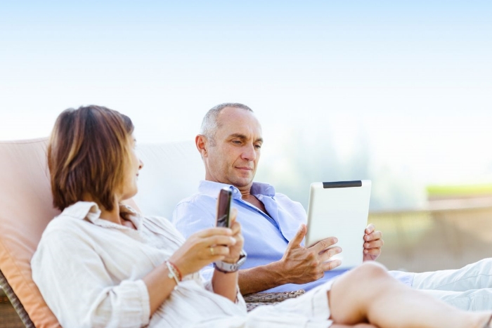 Casal de férias do trabalho