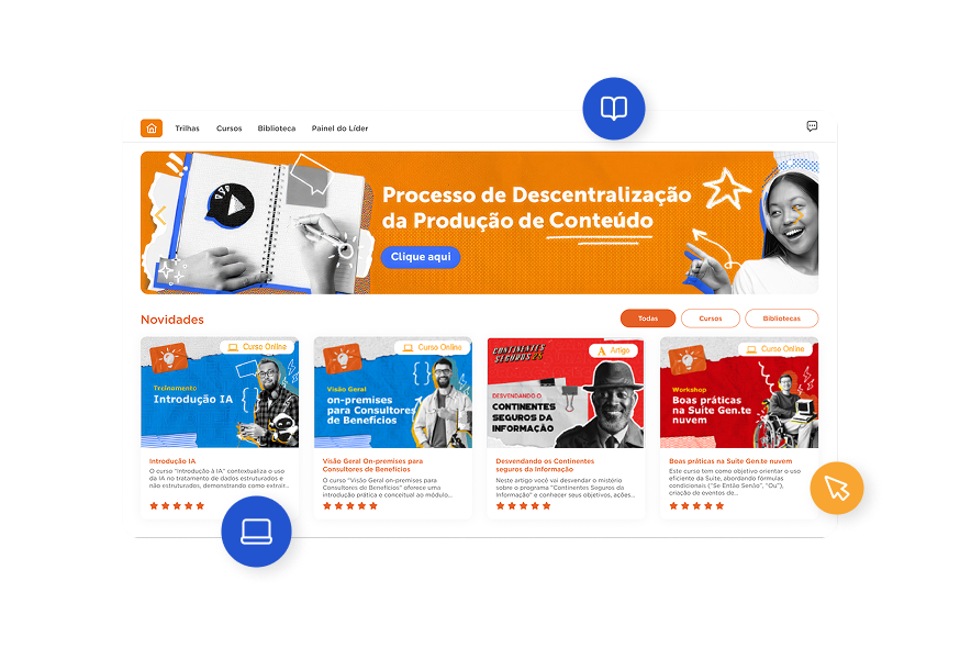 Capacitação contínua com tecnologia, escala e propósito